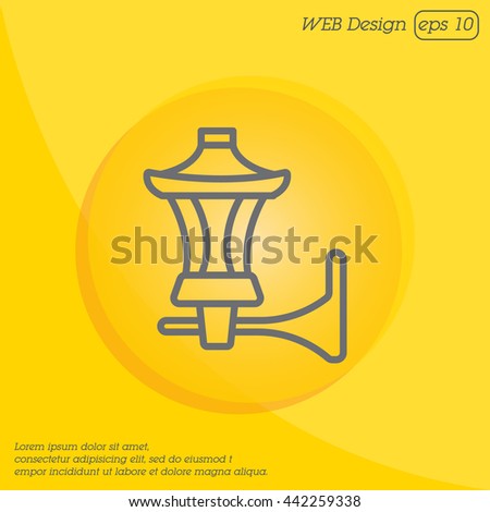 Web line icon. Wall Light, sconce
