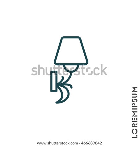 Web line icon. Wall Light, sconce
