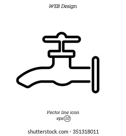 Web line icon. Water tap