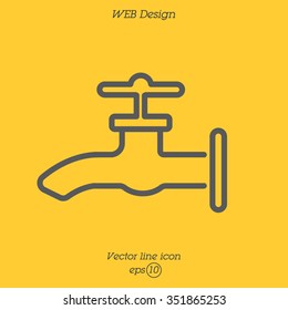 Web line icon. Water tap