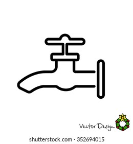 Web line icon. Water tap
