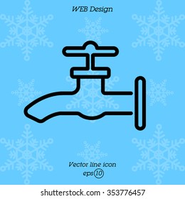 Web line icon. Water tap