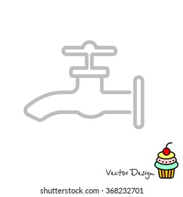 Web line icon. Water tap