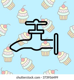 Web line icon. Water tap