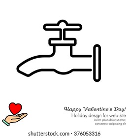 Web line icon. Water tap