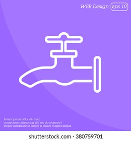 Web line icon. Water tap