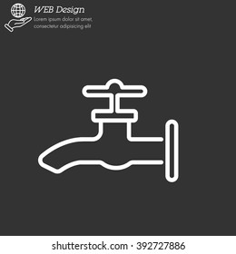 Web line icon. Water tap