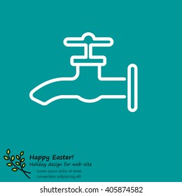 Web line icon. Water tap