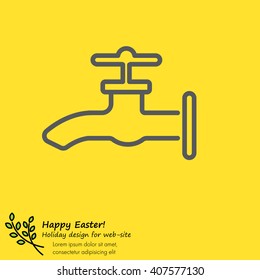 Web line icon. Water tap