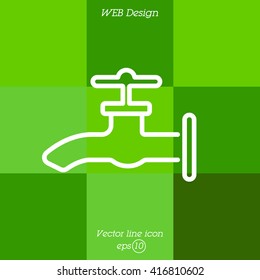 Web line icon. Water tap