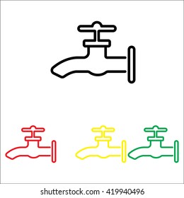 Web line icon. Water tap