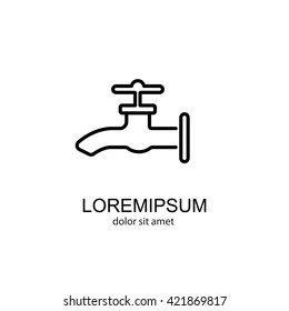 Web line icon. Water tap