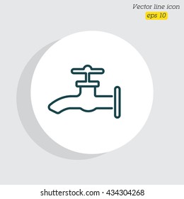 Web line icon. Water tap