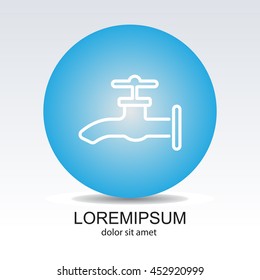 Web line icon. Water tap