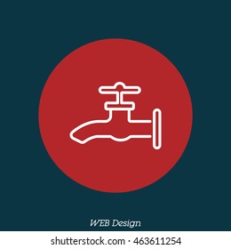 Web line icon. Water tap