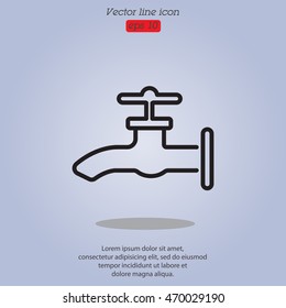 Web line icon. Water tap