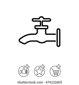 Web line icon. Water tap