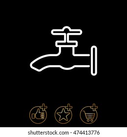 Web line icon. Water tap