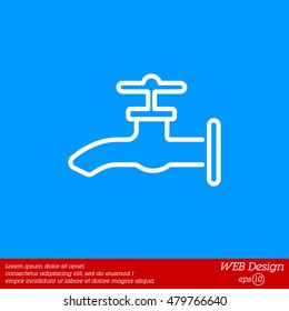 Web line icon. Water tap