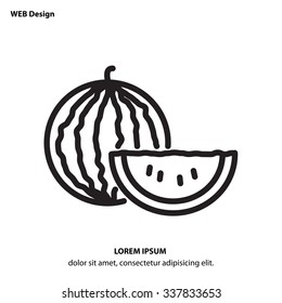 Web line icon. Watermelon