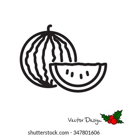 Web line icon. Watermelon