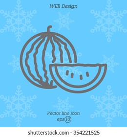 Web line icon. Watermelon