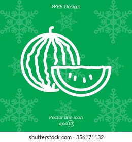 Web line icon. Watermelon