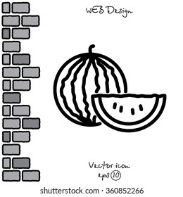 Web line icon. Watermelon