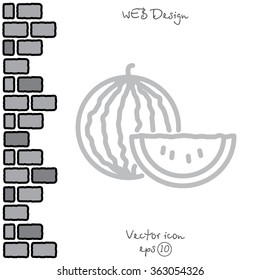 Web line icon. Watermelon