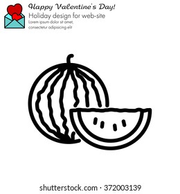 Web line icon. Watermelon