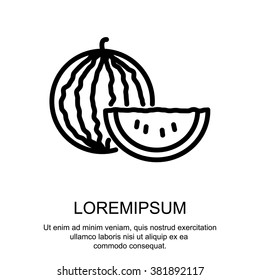 Web line icon. Watermelon