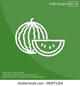 Web line icon. Watermelon