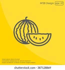 Web line icon. Watermelon