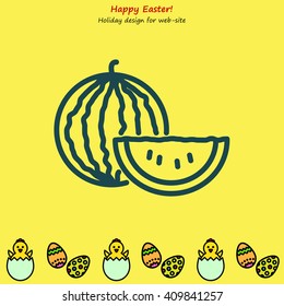 Web line icon. Watermelon