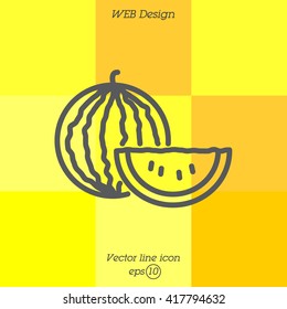 Web line icon. Watermelon
