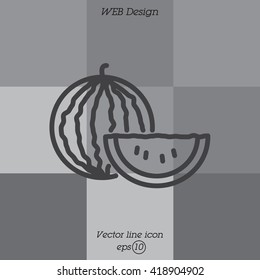 Web line icon. Watermelon