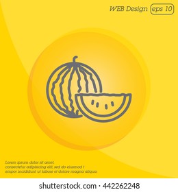 Web line icon. Watermelon