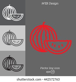 Web line icon. Watermelon