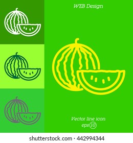 Web line icon. Watermelon