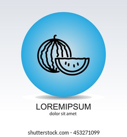 Web line icon. Watermelon
