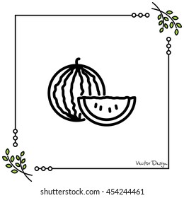 Web line icon. Watermelon