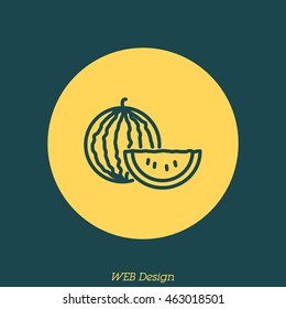 Web line icon. Watermelon