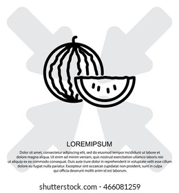 Web line icon. Watermelon
