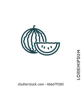 Web line icon. Watermelon