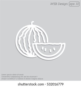 Web line icon. Watermelon