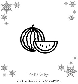 Web line icon. Watermelon