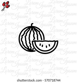 Web line icon. Watermelon