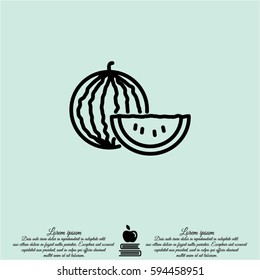 Web line icon. Watermelon