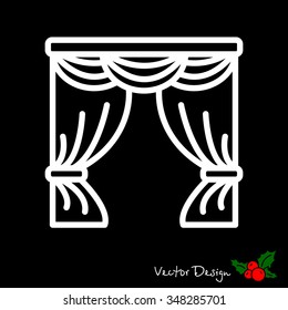 Web line icon. Window curtain