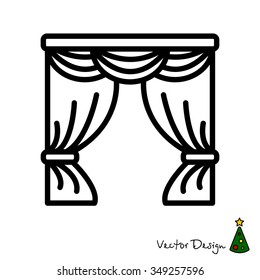 Web line icon. Window curtain
